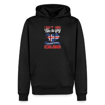 Islande - Sweat à capuche Premium bio Homme - noir - Devant - Nico (187cm)