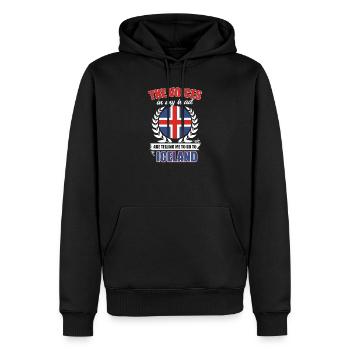 Islande - Sweat à capuche Premium bio Homme - noir - Devant - Nico (187cm)