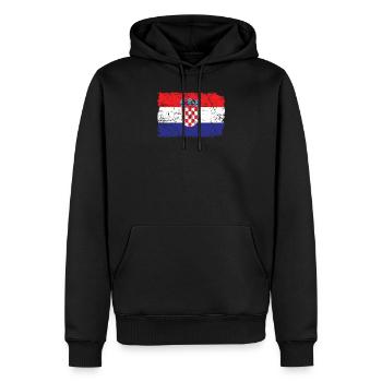 Kroatien - Männer Premium Bio Hoodie - Schwarz - Vorne - Nico (187cm)