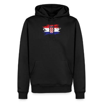 Kroatien - Männer Premium Bio Hoodie - Schwarz - Vorne - Nico (187cm)