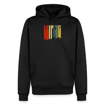 Leipzig - Sweat à capuche Premium bio Homme - noir - Devant - Nico (187cm)