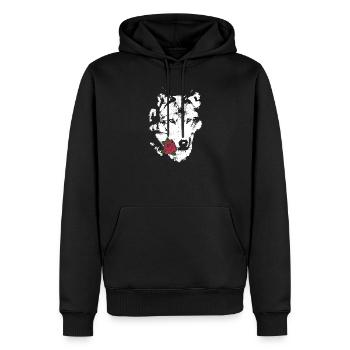 Wolf - Sweat à capuche Premium bio Homme - noir - Devant - Nico (187cm)