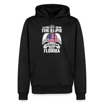 FLORIDA - KEINE THERAPIE - SPRUCH - GESCHENK - Männer Premium Bio Hoodie - Schwarz - Vorne - Nico (187cm)