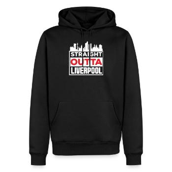 Liverpool - Männer Premium Bio Hoodie - Schwarz - Vorne - Nico (187cm)