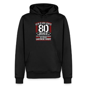 80. Geburtstag - Männer Premium Bio Hoodie - Schwarz - Vorne - Nico (187cm)