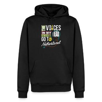 Pays-Bas Hollande - Sweat à capuche Premium bio Homme - noir - Devant - Nico (187cm)
