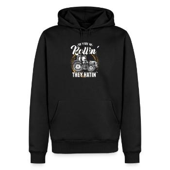 Farmer Bauer Landwirtschaft Geschenk Tracktor - Männer Premium Bio Hoodie - Schwarz - Vorne - Nico (187cm)