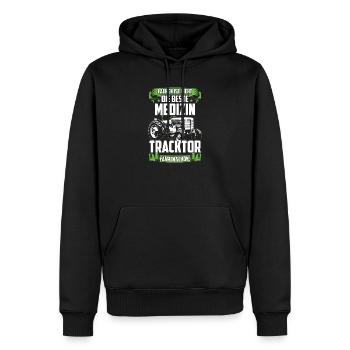 Farmer Bauer Landwirtschaft Geschenk Tracktor - Männer Premium Bio Hoodie - Schwarz - Vorne - Nico (187cm)