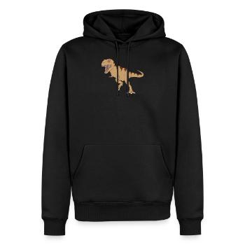 Dinosaurier Dino Dinos T-Rex Geschenk Geschenkidee - Männer Premium Bio Hoodie - Schwarz - Vorne - Nico (187cm)
