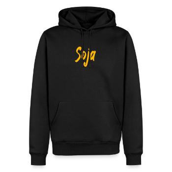 Soja Cadeau Idée cadeau Végétarien Veggie - Sweat à capuche Premium bio Homme - noir - Devant - Nico (187cm)