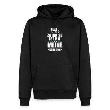 Kuh Kühe - Männer Premium Bio Hoodie - Schwarz - Vorne - Nico (187cm)