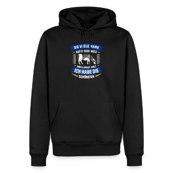 Kuh Kühe - Männer Premium Bio Hoodie - Schwarz - Vorne - Nico (187cm)