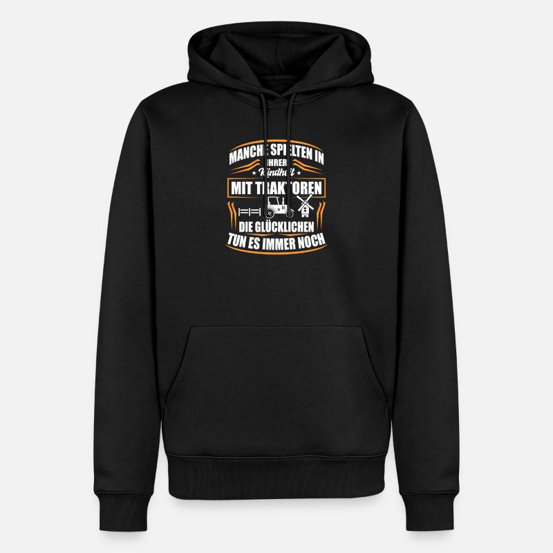 Traktor - Männer Premium Bio Hoodie - Schwarz