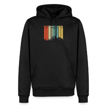 Barcelona - Men’s Premium Organic Hoodie - black - Front - Nico (187cm)