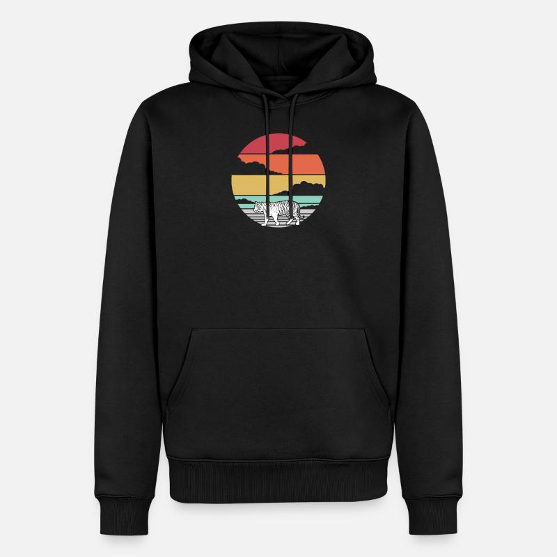 tigre - Sweat à capuche Premium bio Homme - noir