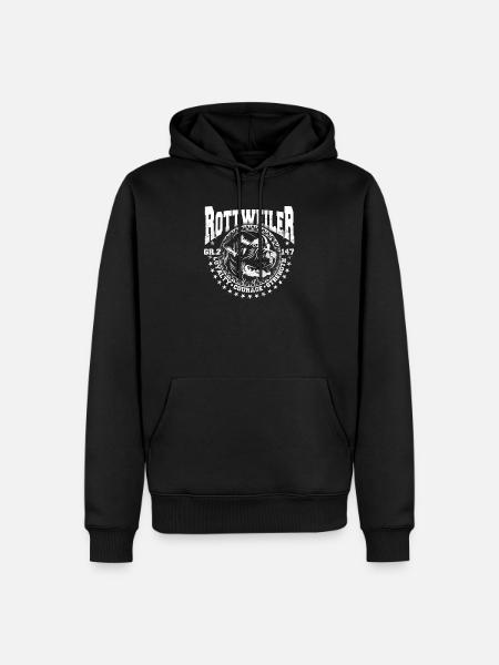 Rottweiler - Ekologiczna męska bluza z kapturem Premium - czarny