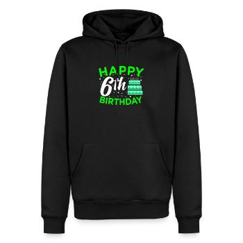 6. Geburtstag - Männer Premium Bio Hoodie - Schwarz - Vorne - Nico (187cm)
