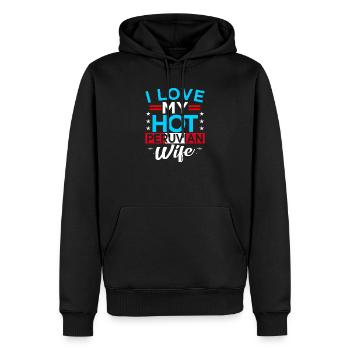 Pérou - Sweat à capuche Premium bio Homme - noir - Devant - Nico (187cm)