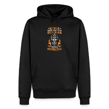 Moto - Sweat à capuche Premium bio Homme - noir - Devant - Nico (187cm)
