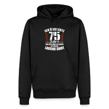 75. Geburtstag - Männer Premium Bio Hoodie - Schwarz - Vorne - Nico (187cm)