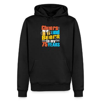 75. Geburtstag - Männer Premium Bio Hoodie - Schwarz - Vorne - Nico (187cm)