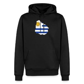 Uruguay - Männer Premium Bio Hoodie - Schwarz - Vorne - Nico (187cm)