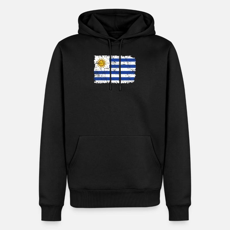 Uruguay - Männer Premium Bio Hoodie - Schwarz
