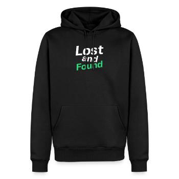 Lost and found verloren und gefunden - Männer Premium Bio Hoodie - Schwarz - Vorne - Nico (187cm)