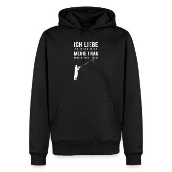 Fischer Fischen Angeln Geschenk Geschenkidee Lusti - Männer Premium Bio Hoodie - Schwarz - Vorne - Nico (187cm)