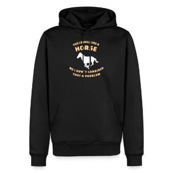 HORSES: I Smell Like A Horse - Männer Premium Bio Hoodie - Schwarz - Vorne - Nico (187cm)