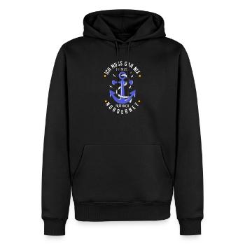 Norderney - Sweat à capuche Premium bio Homme - noir - Devant - Nico (187cm)