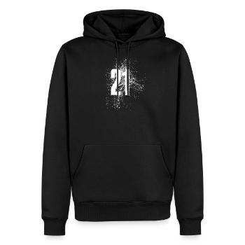 21 Jahre Geburtstag - Männer Premium Bio Hoodie - Schwarz - Vorne - Nico (187cm)