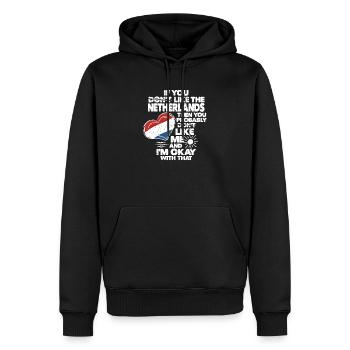 Pays-Bas Hollande - Sweat à capuche Premium bio Homme - noir - Devant - Nico (187cm)