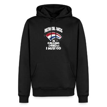 Pays-Bas Hollande - Sweat à capuche Premium bio Homme - noir - Devant - Nico (187cm)