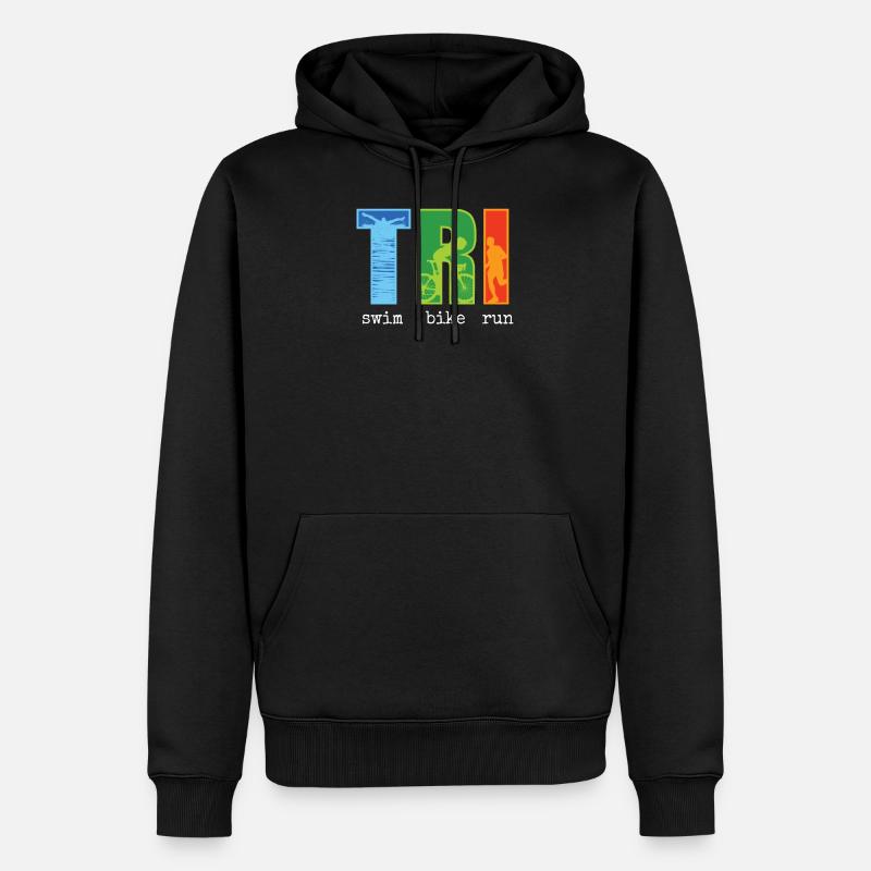 Triathlon - Männer Premium Bio Hoodie - Schwarz