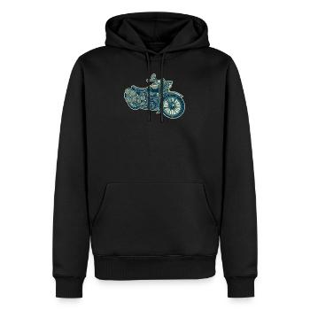 Militär Motorrad Bike - Männer Premium Bio Hoodie - Schwarz - Vorne - Nico (187cm)