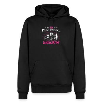 Landwirtin Traktor Frau Geschenk · Prinzessin - Männer Premium Bio Hoodie - Schwarz - Vorne - Nico (187cm)