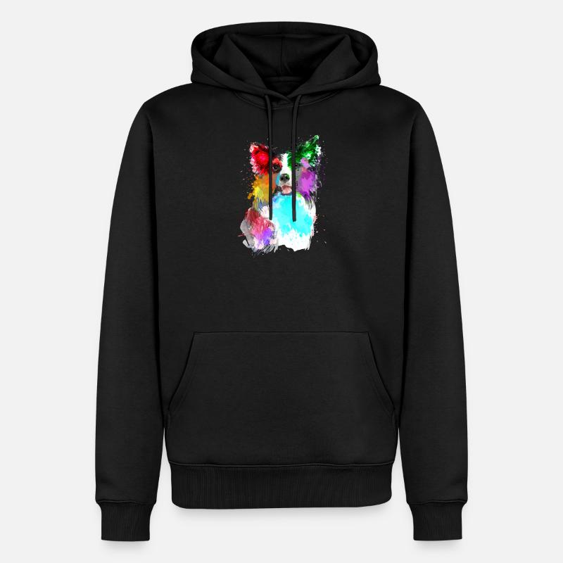 Border Collie - Sweat à capuche Premium bio Homme - noir