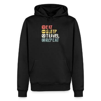 Travel Explore the world Globetrotters Explore the journey - Men’s Premium Organic Hoodie - black - Front - Nico (187cm)