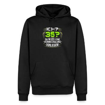 35. Geburtstag - Männer Premium Bio Hoodie - Schwarz - Vorne - Nico (187cm)