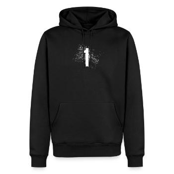 1 One Birthday - Men’s Premium Organic Hoodie - black - Front - Nico (187cm)