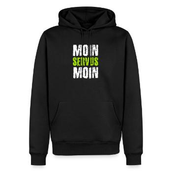 Moin Servus Moin - Sweat à capuche Premium bio Homme - noir - Devant - Nico (187cm)