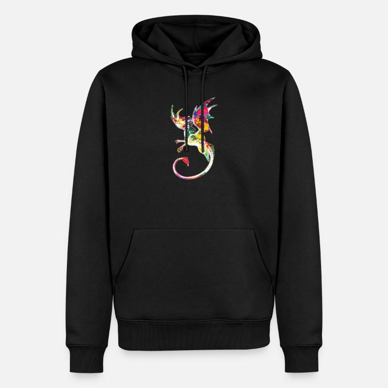 Drache - Männer Premium Bio Hoodie - Schwarz