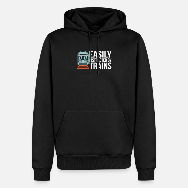 Train trains train modèle - Sweat à capuche Premium bio Homme - noir