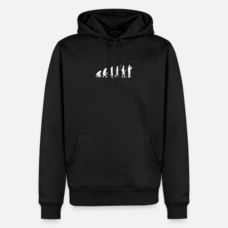 Querflöte - Männer Premium Bio Hoodie - Schwarz