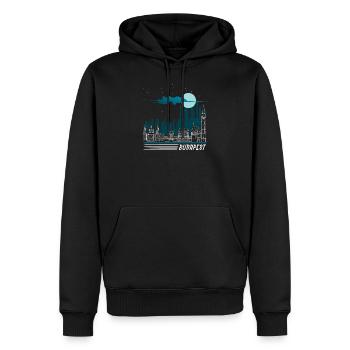 Budapest - Men’s Premium Organic Hoodie - black - Front - Nico (187cm)