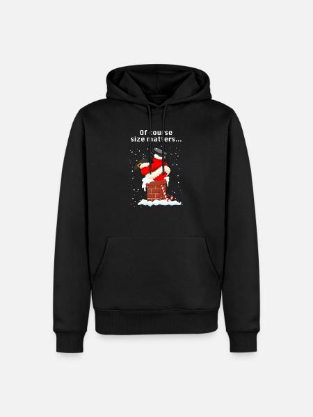 Lustiger Weihnachtspullover - Santa im Kamin - Männer Premium Bio Hoodie - Schwarz