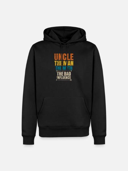 oncle - Sweat à capuche Premium bio Homme - noir