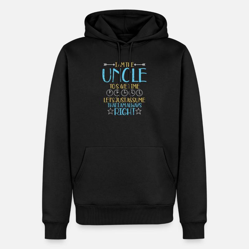 Onkel - Männer Premium Bio Hoodie - Schwarz