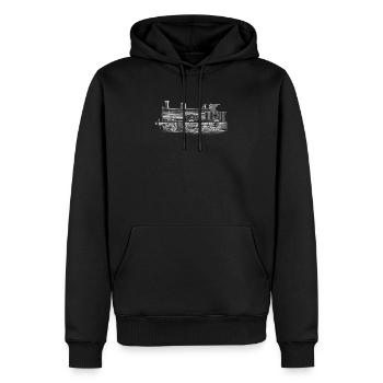 Train trains train modèle - Sweat à capuche Premium bio Homme - noir - Devant - Nico (187cm)